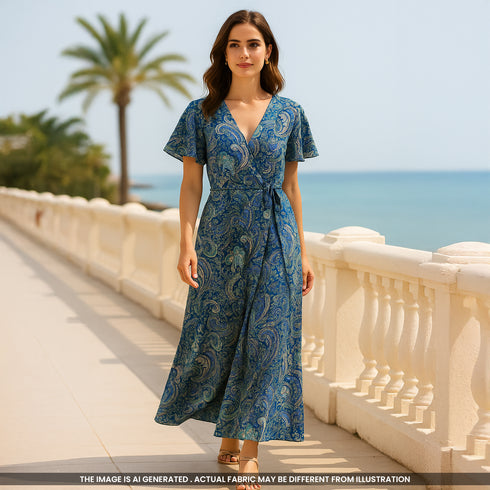 Digital Print Modal Satin Fabric- F4540